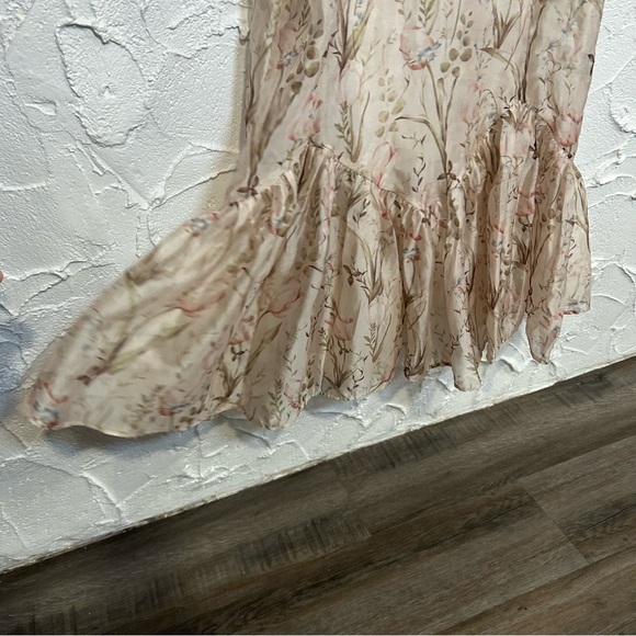 Storia Cream Ruffled Fairy-core Tiered Floral Maxi Dress Women’s size Large - Picture 6 of 16